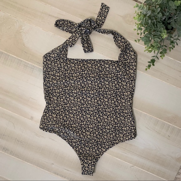 NWT Free People Talk Back Bodysuit in Black Combo - Picture 2 of 4